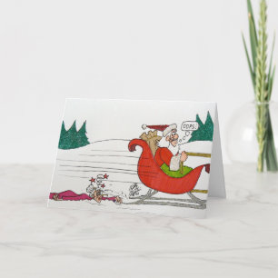 Cartes Pour Fêtes Annuelles Grand-mère s'est fait prendre par un renne