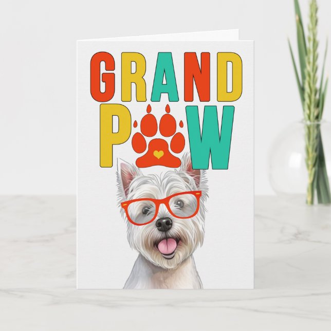 Cartes Pour Fêtes Annuelles Grand-parents GrandDOG West Highland (Devant)
