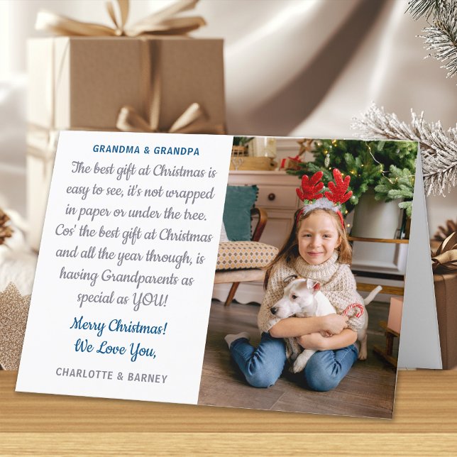 Cartes Pour Fêtes Annuelles Grand-parents personnalisés Poème de Noël Photo (Créateur téléchargé)