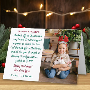 Cartes Pour Fêtes Annuelles Grand-parents Poème de Noël personnalisé Photo