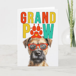 Cartes Pour Fêtes Annuelles Grand-PAW Bordure Terrier Grand-DOG Grand-parents 