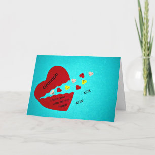 Cartes Pour Fêtes Annuelles Grand-père, je t'aime de tout mon coeur !