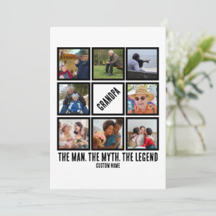 Cartes Pour Fêtes Annuelles Grand-père personnalisé l'homme mythe légende 8 Co