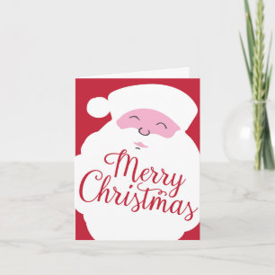 Cartes Pour Fêtes Annuelles Grand Santa heureux - Joyeux Noël - Rouge