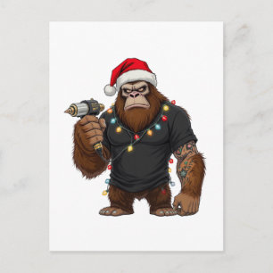 Cartes Pour Fêtes Annuelles Grand tatouage de Bigfoot Sasquatch Noël Artiste