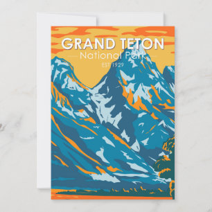 Cartes Pour Fêtes Annuelles Grand Teton National Park Wyoming Vintage