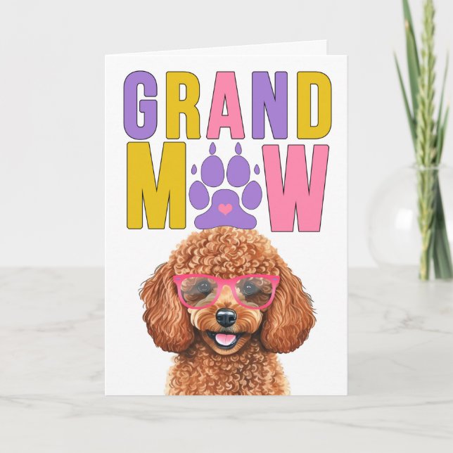 Cartes Pour Fêtes Annuelles GrandDOG Grand-parents de caniche GrandMAW (Devant)