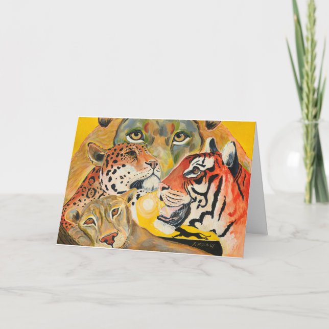 Cartes Pour Fêtes Annuelles Grande conception de chats (Devant)