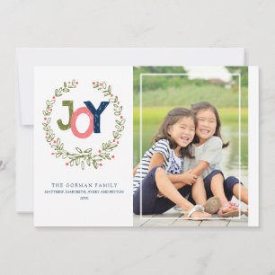 Cartes Pour Fêtes Annuelles Grande couronne de joie rustique Salutation de v