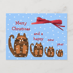 Cartes Pour Fêtes Annuelles grande grosse neige de Noël de rufus de chat