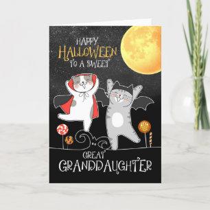 Cartes Pour Fêtes Annuelles Grande petite-fille PURRfect Chats d'Halloween