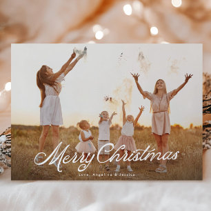 Cartes Pour Fêtes Annuelles Grande photo superposition de lettrage blanc Joyeu
