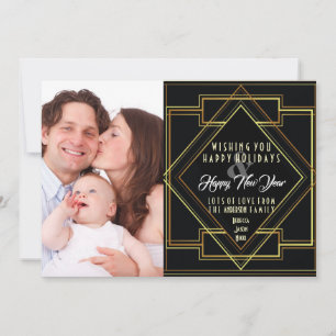 Cartes Pour Fêtes Annuelles grande porte en noir et or photo de vacances