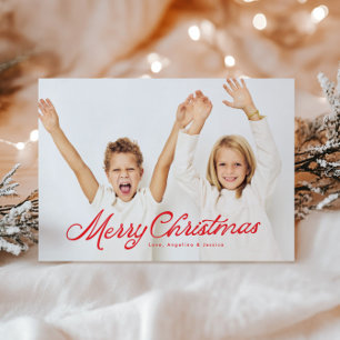 Cartes Pour Fêtes Annuelles Grande superposition de lettrage rouge Photo Joyeu