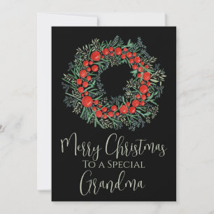 Cartes Pour Fêtes Annuelles Grandma Christmas Berries wath