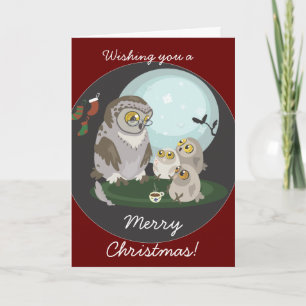 Cartes Pour Fêtes Annuelles Grandma Owl - Histoire de Noël