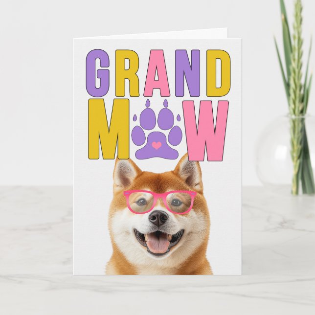 Cartes Pour Fêtes Annuelles GrandMAW Akita Chien GrandDOG Grand-parents Day (Devant)