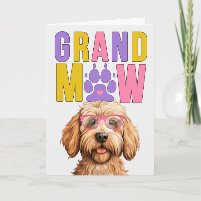 Cartes Pour Fêtes Annuelles GrandMAW Caramel Doodle Dog Funny Grand-parents Da (Devant)