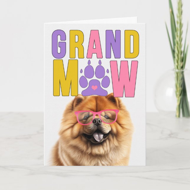 Cartes Pour Fêtes Annuelles GrandMAW Chow Chow Chien GrandDOG Grand-parents Da (Devant)