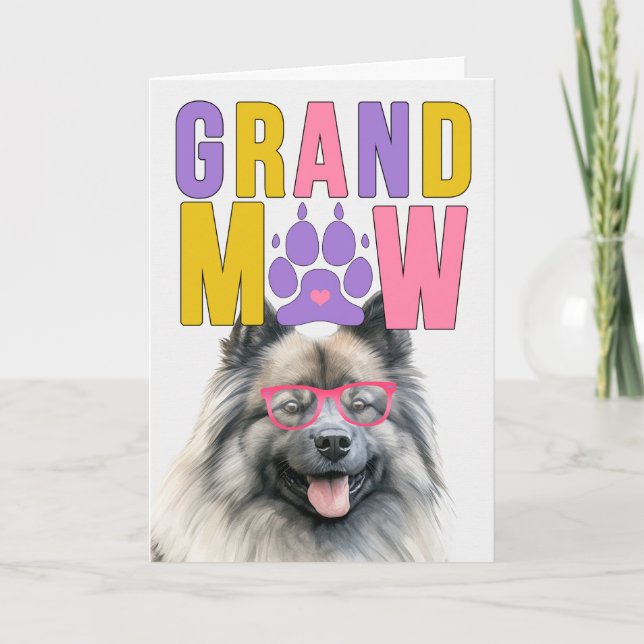 Cartes Pour Fêtes Annuelles GrandMAW Keeshond Chien amusant Fête des grands-pa (Devant)