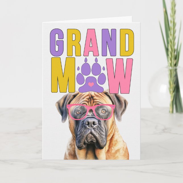 Cartes Pour Fêtes Annuelles GrandMAW Mastiff GrandDOG Grand-parents Day (Devant)