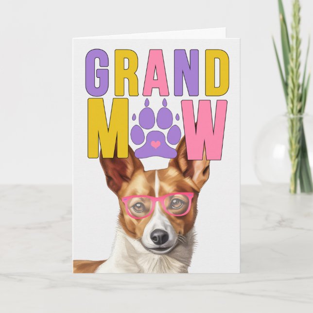 Cartes Pour Fêtes Annuelles GrandMAW Podengo Chien Funny Grand-parents Day (Devant)