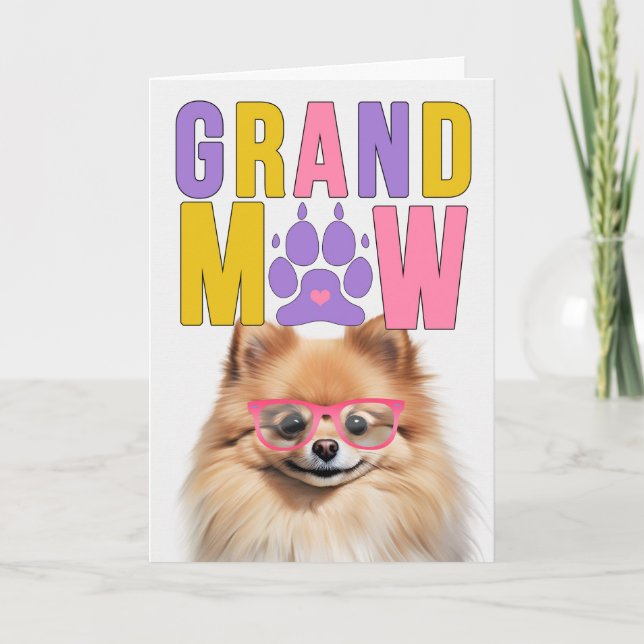 Cartes Pour Fêtes Annuelles GrandMAW Pomeranian GrandDOG Grandparents Day (Devant)