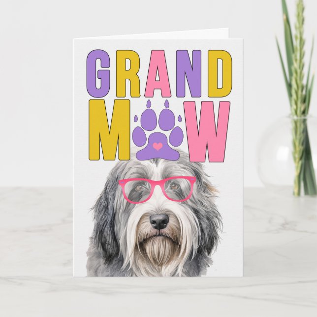 Cartes Pour Fêtes Annuelles GrandMAW Porté Collie Chien Funny Grand-parents Da (Devant)