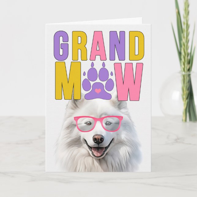 Cartes Pour Fêtes Annuelles GrandMAW Samoyed GrandDOG Grand-parents Day (Devant)