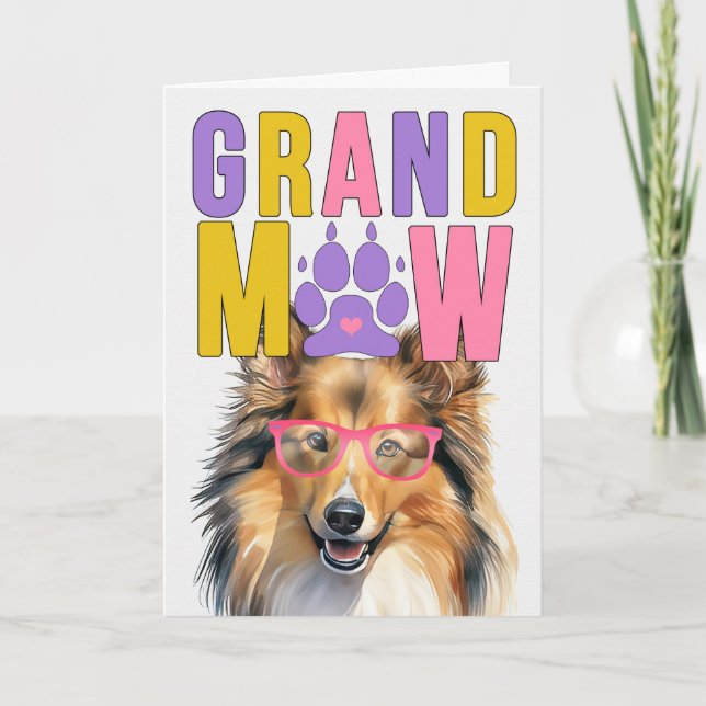 Cartes Pour Fêtes Annuelles GrandMAW Shetland GrandDOG Grand-parents Day (Devant)