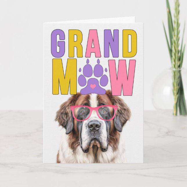 Cartes Pour Fêtes Annuelles GrandMAW St Bernard GrandDOG Grand-parents Day (Devant)