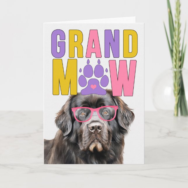 Cartes Pour Fêtes Annuelles GrandMAW Terre-Neuve Chien drôle Journée des grand (Devant)