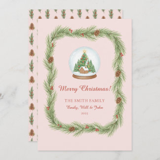 Cartes Pour Fêtes Annuelles Grandmillennial Christmas Garland & Pinecone