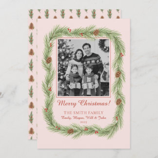 Cartes Pour Fêtes Annuelles Grandmillennial Christmas Garland & Pinecone Photo