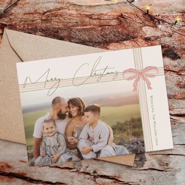 Cartes Pour Fêtes Annuelles Grandmillennial Coquette Merry Christmas Photo (Créateur téléchargé)