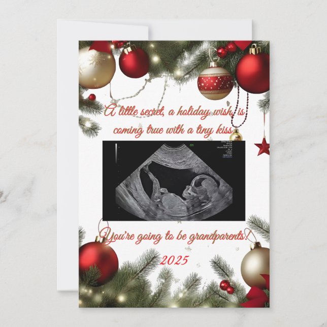 Cartes Pour Fêtes Annuelles Grandparent Christmas Pregnancy Announcement Card (Devant)