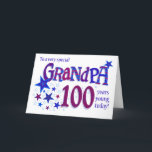 Cartes Pour Fêtes Annuelles Grandpa's 100th Birthday Word Art with Stars Card<br><div class="desc">Montrez à votre grand-père ce qu'il veut dire pour vous avec cette carte du 100e anniversaire "étoilée" ! La couverture de l'accueil dit : "À un grand-père très spécial 100 ans jeune aujourd'hui !" et le mot, grand-père et le numéro "100" sont énormes et remplis de motifs coordonnés dans les...</div>