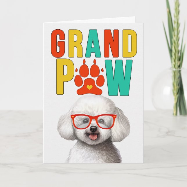 Cartes Pour Fêtes Annuelles GrandPAW Bichon Frise GrandDOG Grand-parents Day (Devant)