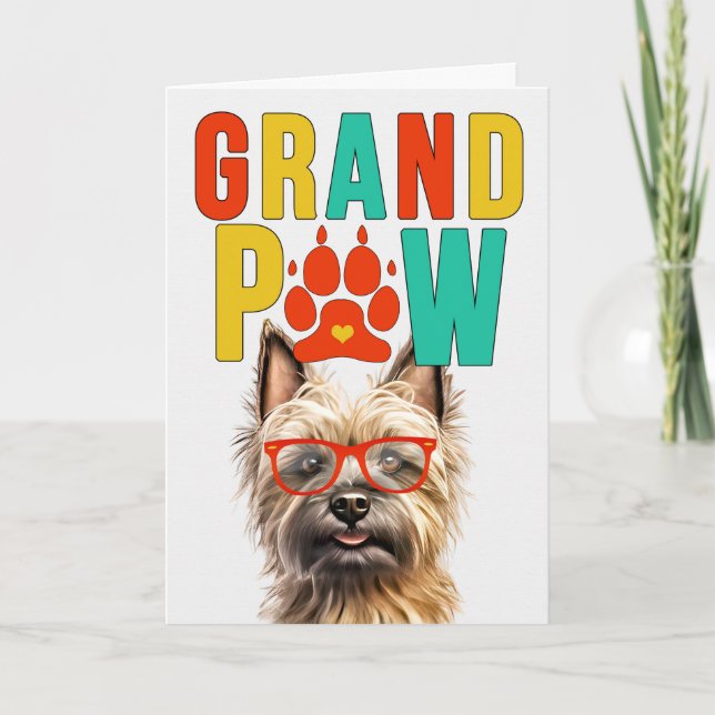Cartes Pour Fêtes Annuelles GrandPAW Cairn Terrier GrandDOG Grand-parents Day (Devant)
