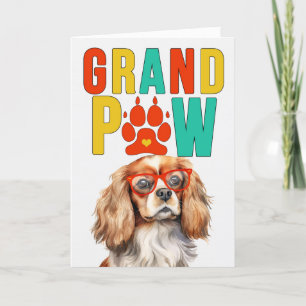 Cartes Pour Fêtes Annuelles GrandPAW Cavalier King GrandDOG Grand-parents Day