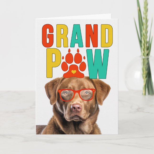 Cartes Pour Fêtes Annuelles GrandPAW Chesapeake Bay Chien Funny Grand-parents  (Devant)