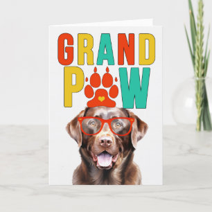 Cartes Pour Fêtes Annuelles GrandPAW Chocolate Lab GrandDOG Grand-parents Day
