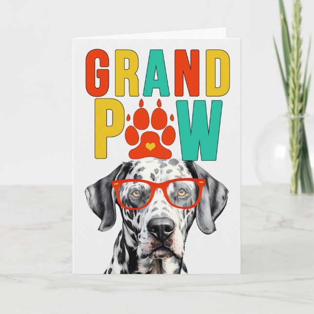 Cartes Pour Fêtes Annuelles GrandPAW Dalmatian GrandDOG Grand-parents Day (Devant)