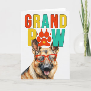Cartes Pour Fêtes Annuelles GrandPAW German Shepherd GrandDOG Grand-parents Da
