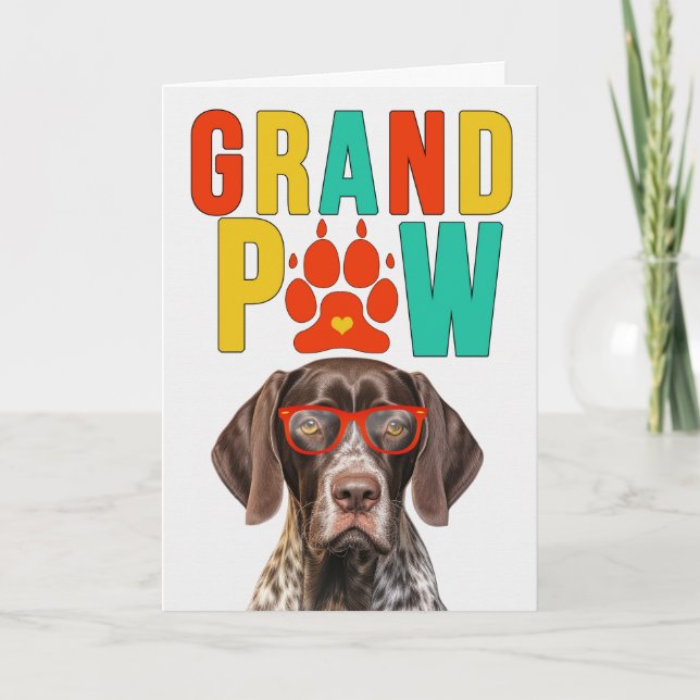 Cartes Pour Fêtes Annuelles GrandPAW Pointer GrandDOG Grand-parents Day (Devant)