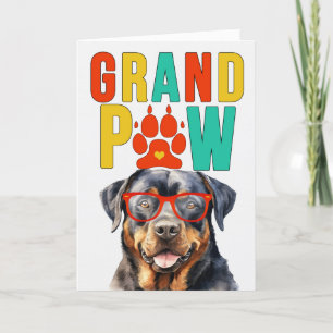 Cartes Pour Fêtes Annuelles GrandPAW Rottweiler GrandDOG Fête des Grands-Paren