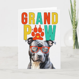 Cartes Pour Fêtes Annuelles GrandPAW Staffordshire GrandDOG Grand-parents Day