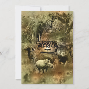 Cartes Pour Fêtes Annuelles Grands cinq d'Afrique du Sud
