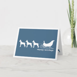 Cartes Pour Fêtes Annuelles Grands Danois tirant Sleigh de Père Noël