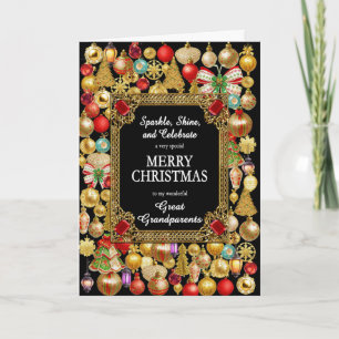 Cartes Pour Fêtes Annuelles Grands-parents Joyeux Noël avec ornements